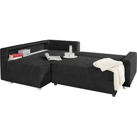 Collection AB Ecksofa »Relax L-Form« inklusive Bettfunktion, Federkern, wahlweise mit RGB-LED-Beleuchtung schwarz