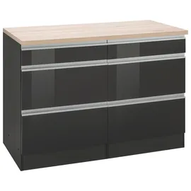 kochstation Unterschrank KS-Ohio 120 x 0 x 0 cm Grau