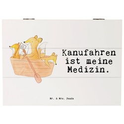 Mr. & Mrs. Panda Dekokiste Bär Kanufahren Medizin – Weiß – Geschenk, Kanuverleih, Dekokiste, Spo (1 St) weiß Ø 0 cm x 18 cm x 15 cm