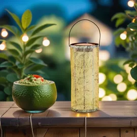 Marrakesch Orient & Mediterran Interior 2er Set Skandinavische Solarlaterne Solar Laterne Lampe Deko Balkon Garten Bamba Grün