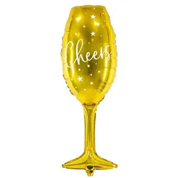 Folienballon Champagnerglas `Happy Year` gold