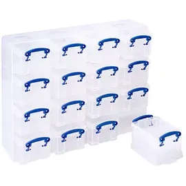Really Useful Box Aufbewahrungsbox 37,5 x 12,5 x 31 cm 16-tlg. transparent