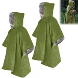 2 Stück Notfall Survival Poncho, Notfall Regenponcho, Thermo Regenponcho