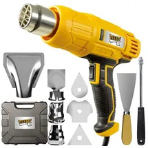 GRIZZLY FixedbyU Elektro-Heißluftpistole, 2000 Watt, Standfunktion, umfangreiches Düsenzubehör & Koffer
