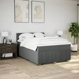 vidaXL Boxspringbett 140 x 200 cm Dunkelgrau