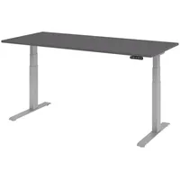 Bümö Schreibtisch, Graphit, Silber, Nachbildung, Rechteckig, 180x74x80 cm, FSC