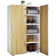 VCM Lona 70 x 110 x 39 cm weiß / Honigeiche