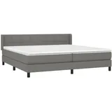 vidaXL Boxspringbett mit Matratze Dunkelgrau 200x200 cm Stoff