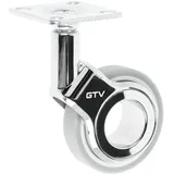 GTV - Möbelrollen GIRA | Lenkrollen | Rollen für Möbel | ohne Bremse | Durchmesser 60 mm | aus Kunststoff und Stahl | Verchromt + grau matt