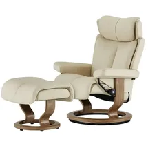 Stressless Relaxsessel mit Hocker Leder 81 x 111 x 77 cm creme