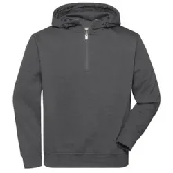 Workwear Zip Hoody JN839, dunkel-melange, Größe 3XL - dunkel-melange - 3XL