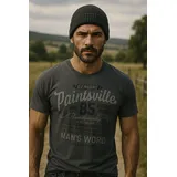 MAN'S WORLD T-Shirt MAN'S WORLD, Herren, Gr. 4XL (68/70), grau (dunkelgrau), Single Jersey, Obermaterial: 100% Baumwolle, bedruckt, normal, Rundhals, Shirts T-Shirt, Kurzarm, mit stylischem Print, Rundhalsausschnitt, aus Baumwolle, Topseller