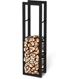 holz4home® Kaminholzregal aus Metall Schwarz inkl. Ofenhandschuh 40x25x150cm