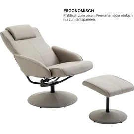Homcom Relaxsessel Kunstleder 78 x 98 x 71 cm Grau mit Hocker