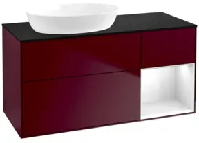 V&B Waschtischunterschrank Finion 120cm, Pl bla m, Reg glo wh. Lac, Peo m