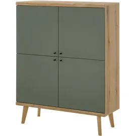 INOSIGN Highboard »MAVAS«, in moderner Trendfarbe, Griffe aus Metall (Schwarz), Höhe 134