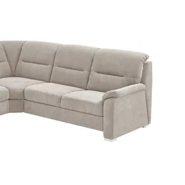 meinSofa Eckcouch Flachgewebe 2-Sitzer Creme