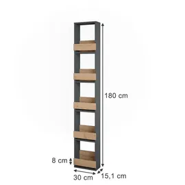 Vicco Bücherregal Repose 30 x 30 x 180 cm Braun
