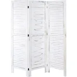 MCW Paravent MCW-G30, Trennwand Sichtschutz Raumteiler, Shabby-Look 170x120cm weiß