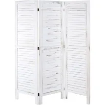 MCW Paravent MCW-G30, Trennwand Sichtschutz Raumteiler, Shabby-Look 170x120cm weiß