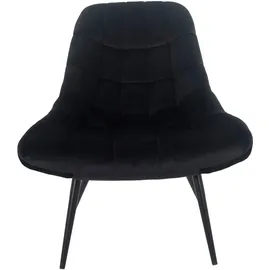 SalesFever Relaxsessel Toulon Samt 76 x 85,6 x 85,6 cm Schwarz mit Kissen