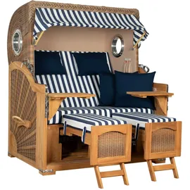 Mr. Deko Strandkorb Düne Grande Bullauge Teak PE Banana Dessin 518