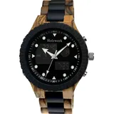 Holzwerk Germany Holzwerk HALLSTADT Designer Digital Analog Uhr mit Datum, schwarz,