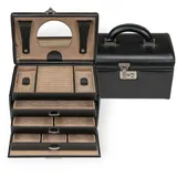 Windrose Beluga Schmuckkasten Leder 24.5 cm schwarz