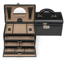 Windrose Beluga Schmuckkasten Leder 24.5 cm schwarz
