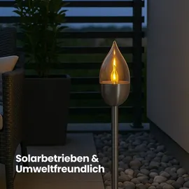 Star Trading LED Solar Fackel Olympus 3er Set silber