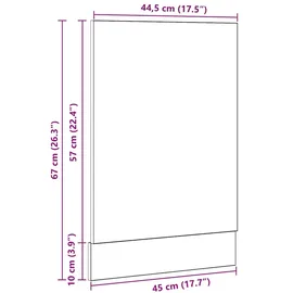 vidaXL Unterschrank Geschirrspülerblende Lyon 45 x 1,5 x 67 cm Schwarz