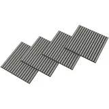 [neu.holz] Akustik-Wandpaneel Vang hellgrau 4 St. 60 x 60 cm