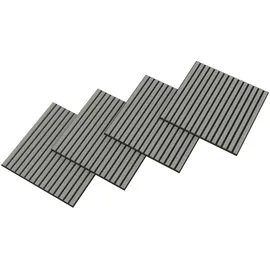 [neu.holz] Akustik-Wandpaneel Vang hellgrau 4 St. 60 x 60 cm