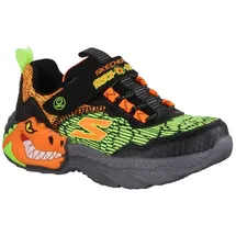 SKECHERS Dino Lights Kinder Schwarz/Orange/Grün 32