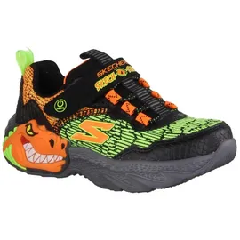 SKECHERS Dino Lights Kinder Schwarz/Orange/Grün 32