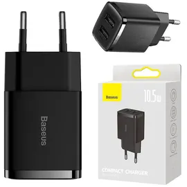 Baseus Compact 2x Usb 10,5w Schwarz