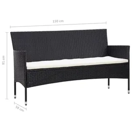 vidaXL Garten-Lounge-Set schwarz 45893