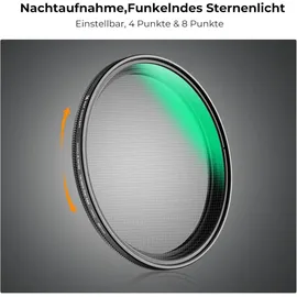 luxuskollektion 49mm Nano K-Serie Variabler Sternfilter 4 Punkte 8 Punkte