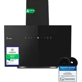 KKT KOLBE Dunstabzugshaube 80cm | Umluft Abluft | 782cbm/h | Wandhauben Kopffrei | Schwarz | Glas | Gestensteuerung | SensorTouch Bedienung | LED-Beleuchtung | TRIO8025S
