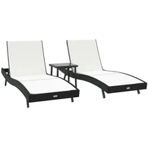 vidaXL Sonnenliege 197 x 70 x 82 cm Schwarz und Weiß