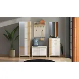 Home Affaire Garderoben-Set »Belfort, Breite 199 cm, im Kaschmir und Artisan-Eichendekor«, (Set, 5 St.), inkl. 2 Schränke, Sitzbank, Spiegel und Garderobenpaneel