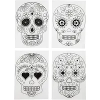 Creativ Company Plastikschrumpfplatten mit Motiven Totenköpfe 10,5 x 14,5 cm 0,3 mm 4 Blatt