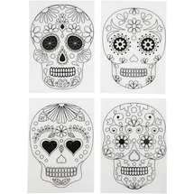 Creativ Company Plastikschrumpfplatten mit Motiven Totenköpfe 10,5 x 14,5 cm 0,3 mm 4 Blatt