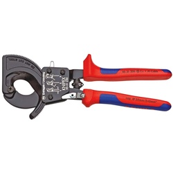 KNIPEX Kabelschneider, Mehrkomponenten-Hüllen, Ratschenprinzip, Kabelschneider