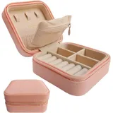 LuxusKollektion Schmuckset Kleine Reise-Schmuckbox Damen PU-Leder Aufbewahrungsbox Ringe