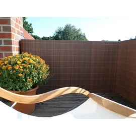 Videx Rügen nussbaum |90 x 300 cm| 100% Blickdicht ohne Abstand zwischen Röhrchen | Premium-Qualität Made in Germay |stabile wetterfeste Sichtschutzmatte