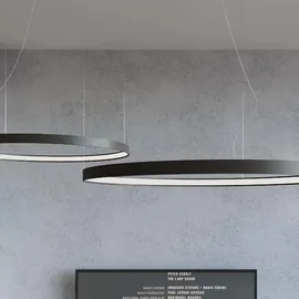 Sollux Lighting Ring Pendelleuchte Hängelampe Wohnzimmerleuchte schwarz LED Designleuchte L 78cm
