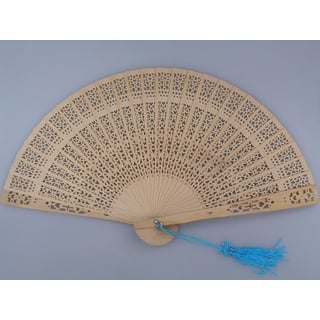 Yoaxia Sandelholzfächer 18 cm Handfächer Sandalwood Fan Fächer Sandelholz/naturfarben