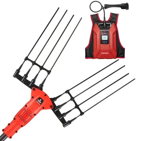 Blue Bird Olimpo 23-56 - Batteriebetriebener Olivenrüttler - Batterie mit Rucksack - Feste Stange 240 cm - 50.4V 18Ah