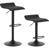 Woltu Barhocker 2er Set, Barstuhl Tresenhocker Bistrohocker Designer Hocker, höhenverstellbar drehbar, Kunstleder Stahl, Schwarz